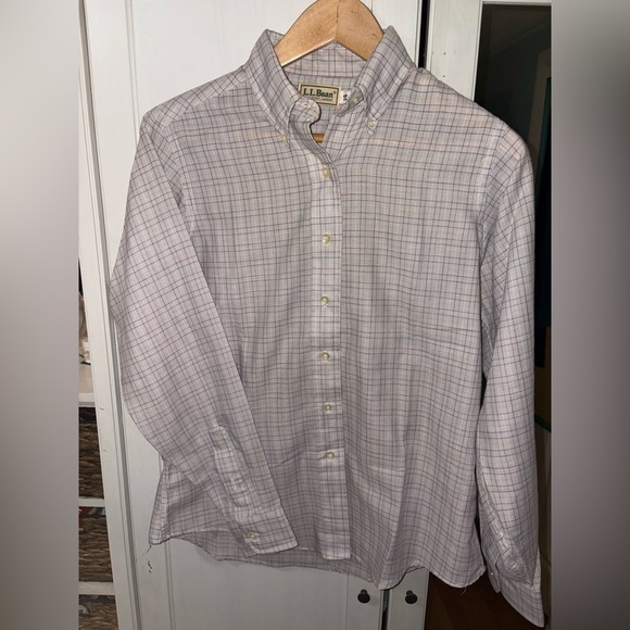 L.L. Bean Vintage plaid Shirt - Red and White Size 14 - Picture 6 of 9